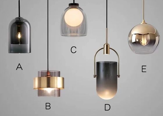 Home Lighting Indoor E27 Classic Glass Smoky Led Ceiling Pendant Lamp