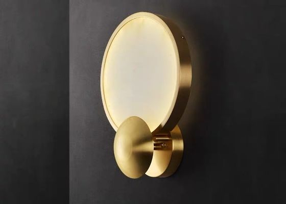 White marble  led round and long and plating gold wall lamp for hotel