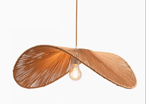 Wabi-sabi style rope chandelier simple creative bedroom living room lamp hand-woven Japanese retro homestay restaurant lamp