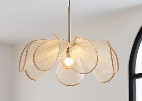 French cream style chandelier Nordic simple restaurant living room bedroom Japanese style high-grade flower-shaped lamp