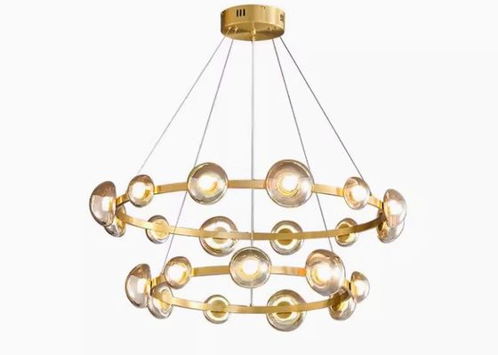 Round pendant lamp long glass lamp for homedecor unique design for home LED bulb