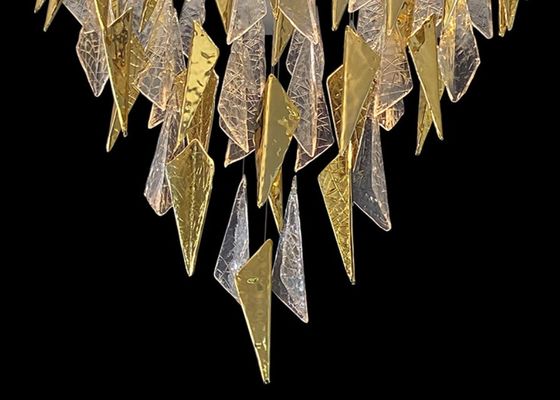 Romantic ribbon art chandelier glass twisted strip shape hotel lobby exhibition hall theater non-standard engineering chandelier