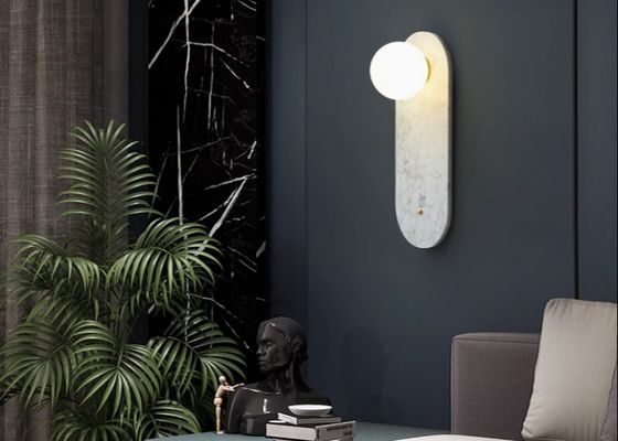 Hotel villa background wall decoration lamp B&B guest room natural marble entrance bedroom wall lamp