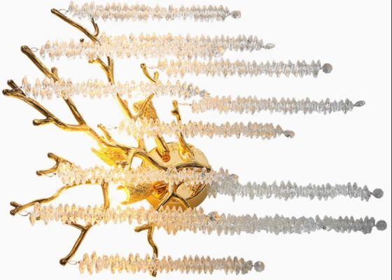 Post-modern light luxury personality villa model room living room dining room bedroom lamp creative tassel branch crystal chandelier