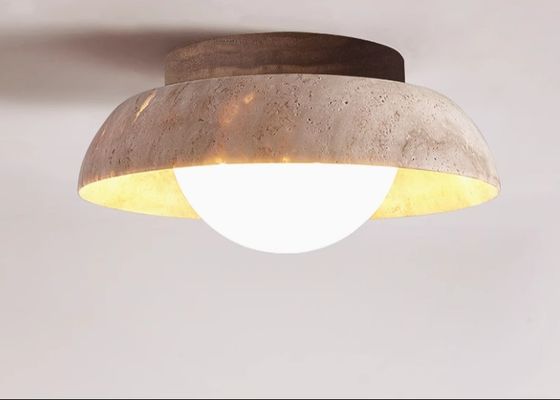 Yellow cave stone ancient style corridor balcony ceiling lamp retro wabi-sabi style cloakroom entrance hallway small lamp