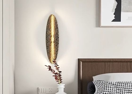 Copper wall lamp living room background wall modern simple bedroom bedside lamp creative personality retro art decoration lamp