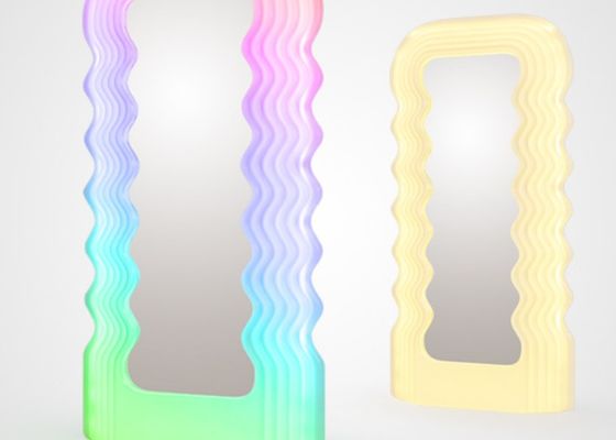 Same style ins style wave mirror Memphis floor lamp full body fitting mirror mirror atmosphere lamp