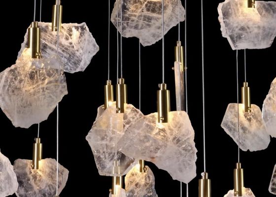 Brazil imported pure natural crystal stone lamp chandelier bedroom living room restaurant lamp simple American crystal lamp