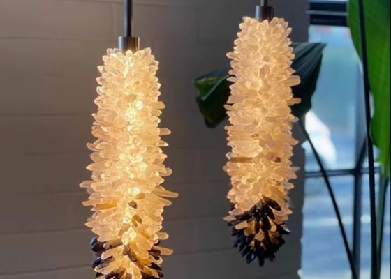 Brazil imported pure natural crystal stone lamp chandelier bedroom living room restaurant lamp simple American crystal lamp