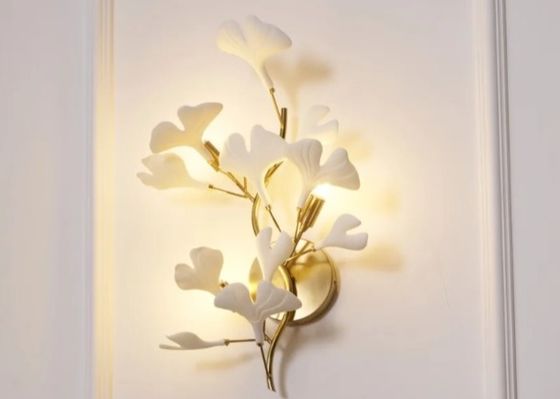 Hotel Elegant Magnolia Flower Ceramic Wall Lamp
