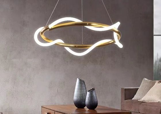 Manufacturer modern interior design pendant lighting rope gold metal hanging ceiling lamps creative led chandelier