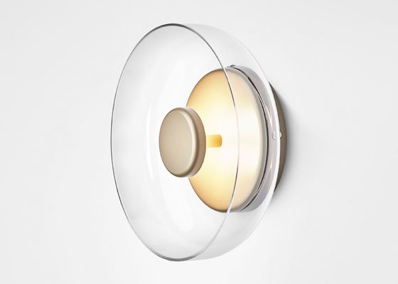 Modern Wall  Indoor Led Bedside Hotel  Gold Small Glass Wall Lamp