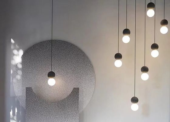 Opal White Glass Ball Light Glass Chandelier Ball Hanging Lamp Ball Light Glass Cement Pendant Lamp