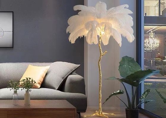 Colorful Light Luxury  Floor Lamp Hotel Villa Feather Bedroom  Standing Lamp Home Decor