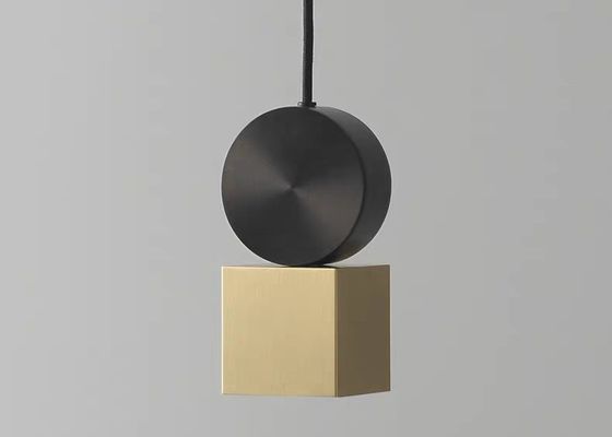 LED Black and Gold Indoor Lighting Adjustable Long Cord Staircase Brass Pendant Lamp