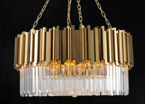 Large Crystal LED Chandelier Luxury K9 Crystal Hanging Light Living Room Pendant Lamp