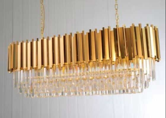 Large Crystal LED Chandelier Luxury K9 Crystal Hanging Light Living Room Pendant Lamp