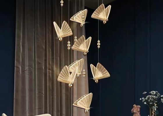 LED Lamp Hotel Lobby Villa Staircase Custom Luxury Butterfly Bar Chandelier