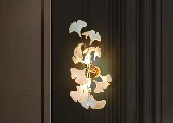 New Design Bedside Decorative Marble Flower Bedroom Indoor Wall Mounted Sconce Lamp