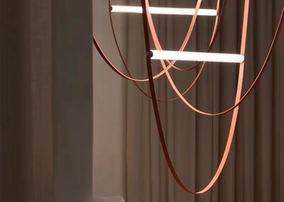 Nordic Home Restaurant Leather Lighting Modern Clearly Glass Shade large Chandelier For Bar