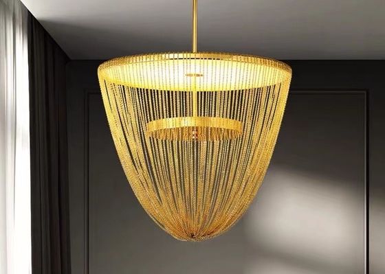 Luxury Metal Aluminum Brass Pendant Light Living Room Modern LED Chandelier