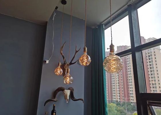 Bulb Pendant Lamp Simple Colorful Glass Lamp Holder Hanging Lamp