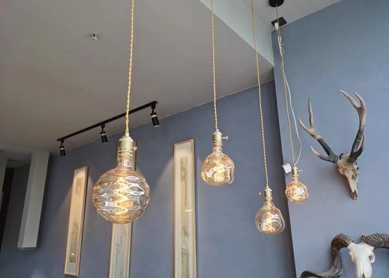 Bulb Pendant Lamp Simple Colorful Glass Lamp Holder Hanging Lamp