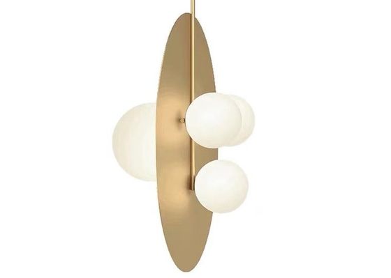 Nordic Minimalist Modern Glass Restaurant Small Chandelier Pendant Wrought Iron Lamp