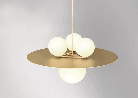 Nordic Minimalist Modern Glass Restaurant Small Chandelier Pendant Wrought Iron Lamp