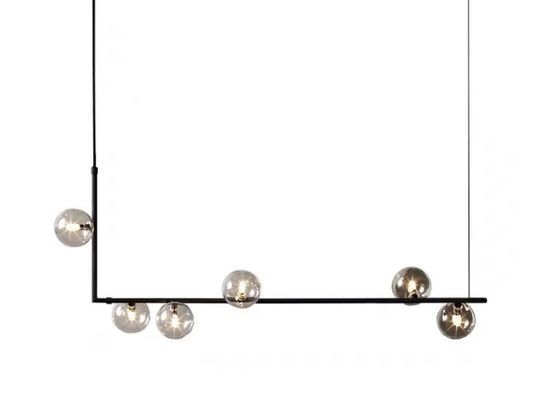 Nordic Long Modern Glass RestaurantChandelier Pendant Brass Iron Lamp