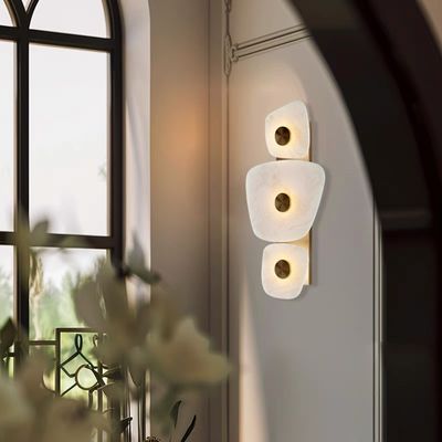 Marble led gold metal  indoor decoration wall lamp for hotel