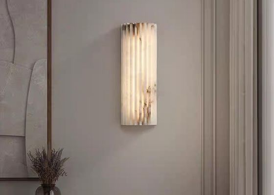 White marble  led round and long and plating gold wall lamp for hotel