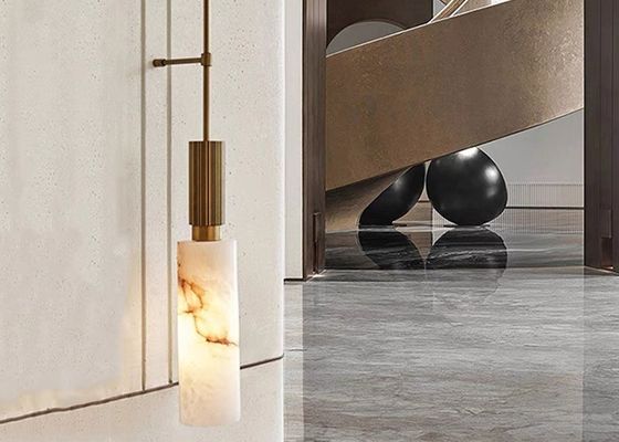 White marble  led round and long and plating gold wall lamp for hotel