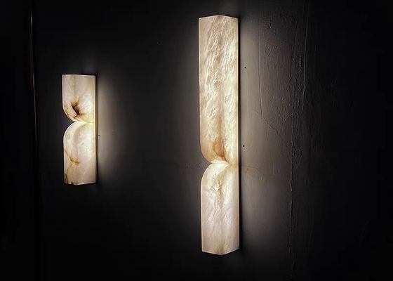 White marble  led round and long and plating gold wall lamp for hotel