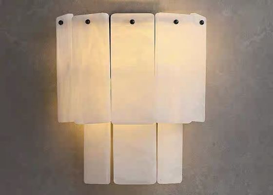 White marble  led round and long and plating gold wall lamp for hotel