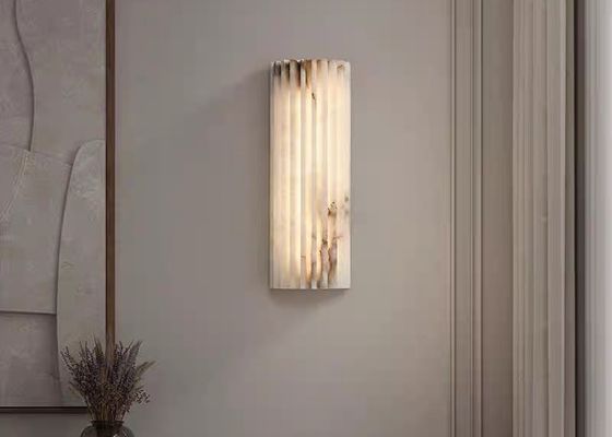 White marble  led round and long and plating gold wall lamp for hotel