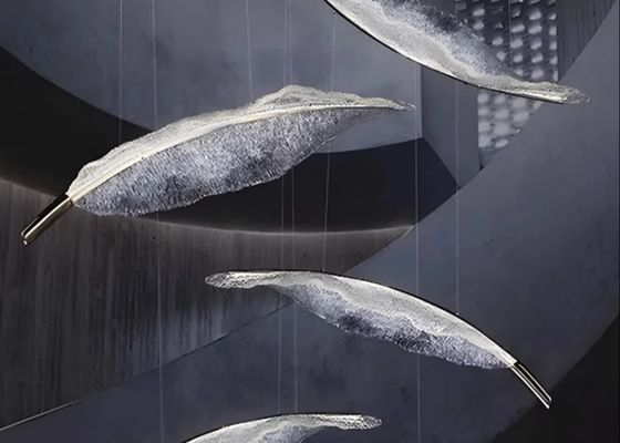 French modern minimalist luxury living room ceiling lamp high-end feather art high-end restaurant chandelier