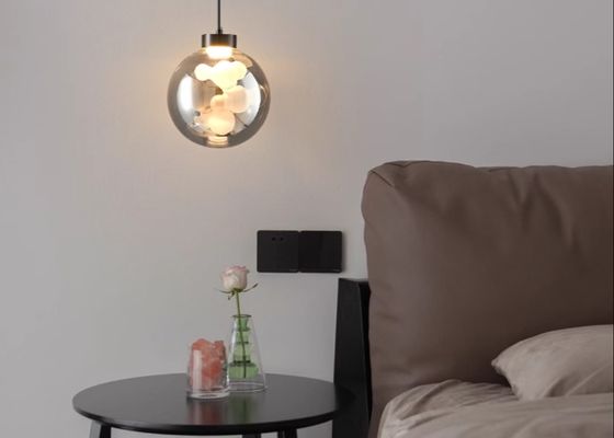 Italian minimalist bedroom bedside chandelier modern simple light luxury high-end glass bar restaurant entrance hanging line lamp