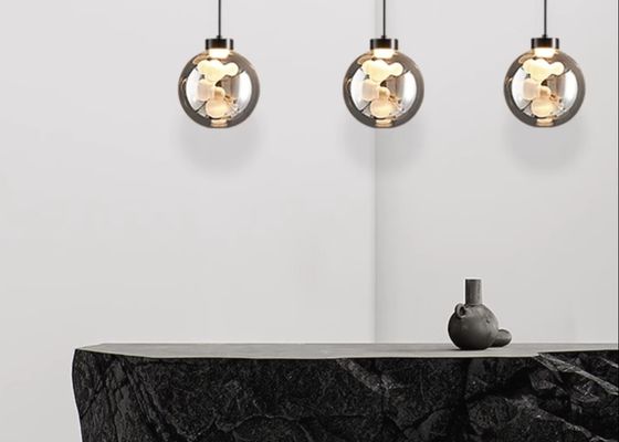 Italian minimalist bedroom bedside chandelier modern simple light luxury high-end glass bar restaurant entrance hanging line lamp