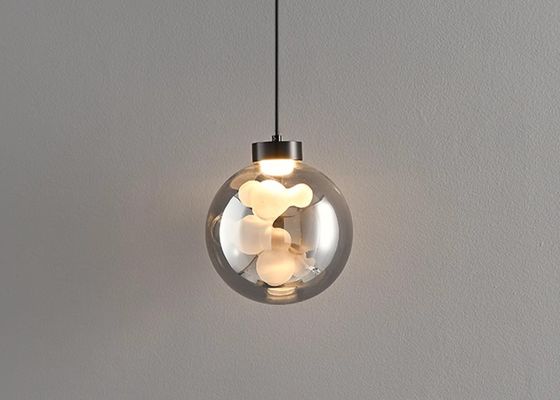 Italian minimalist bedroom bedside chandelier modern simple light luxury high-end glass bar restaurant entrance hanging line lamp