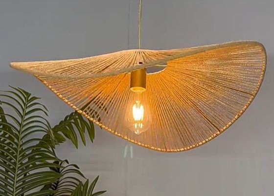 Wabi-sabi style rope chandelier simple creative bedroom living room lamp hand-woven Japanese retro homestay restaurant lamp