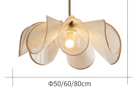 French cream style chandelier Nordic simple restaurant living room bedroom Japanese style high-grade flower-shaped lamp
