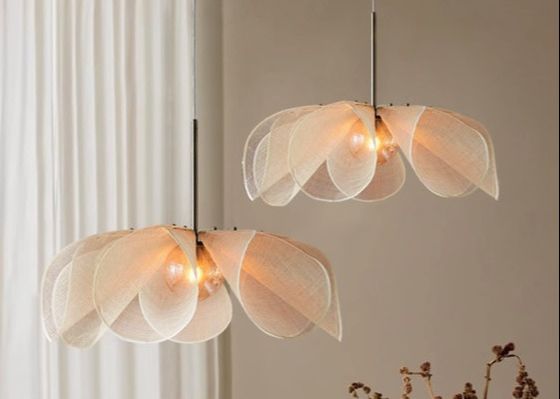 French cream style chandelier Nordic simple restaurant living room bedroom Japanese style high-grade flower-shaped lamp