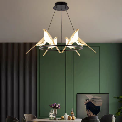 Magpie chandelier smart dimming light luxury bedroom bedside lamp balcony staircase restaurant creative bird