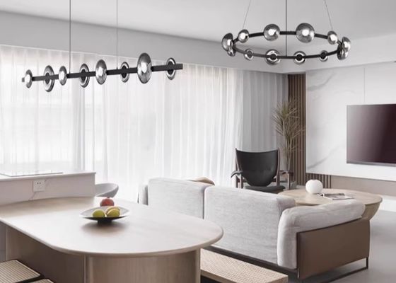 Round pendant lamp long glass lamp for homedecor unique design for home LED bulb