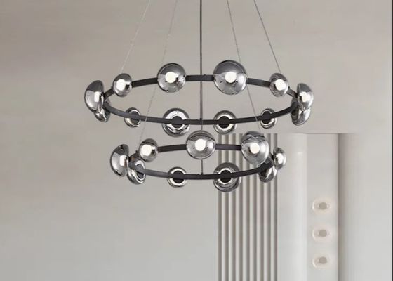 Round pendant lamp long glass lamp for homedecor unique design for home LED bulb