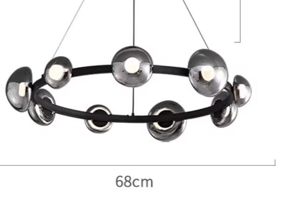 Round pendant lamp long glass lamp for homedecor unique design for home LED bulb