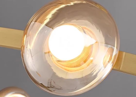 Round pendant lamp long glass lamp for homedecor unique design for home LED bulb