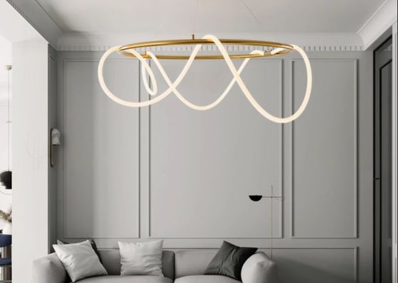 Contemporary Design Warm Ambiance Round Rope DIY Bedroom Pendant Lamp Chandelier