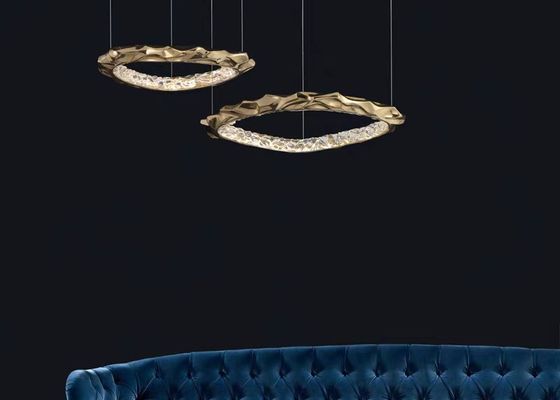 Light luxury copper ring staggered chandelier restaurant living room creative luxury decorative lamps